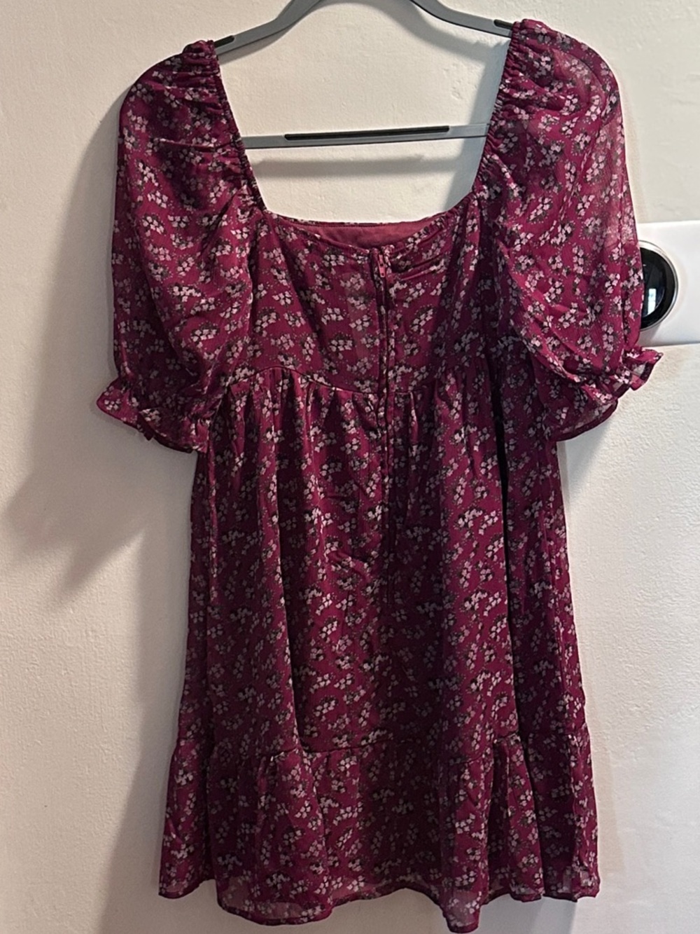 Trixxi Berry Floral Mini Dress in Raspberry - Picture 6 of 6